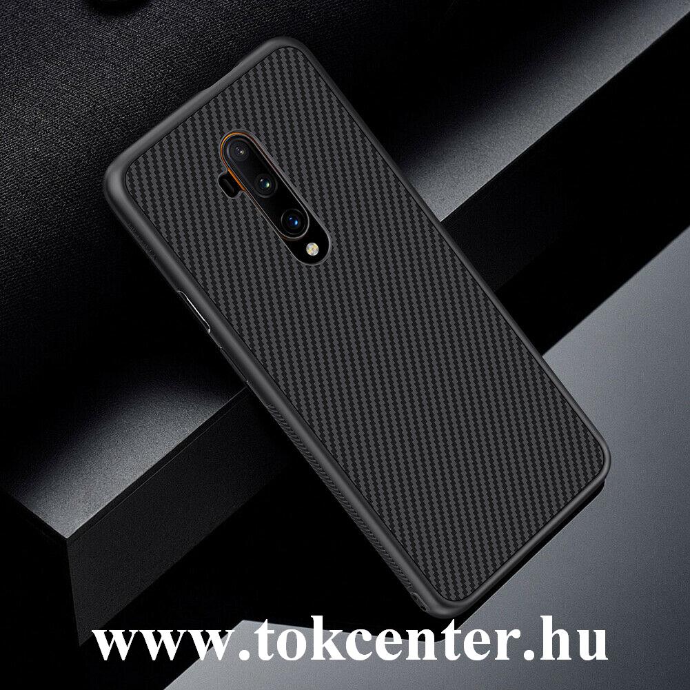 OnePlus 7T Pro NILLKIN SYNTHETIC FIBER műanyag telefonvédő (karbon minta) FEKETE