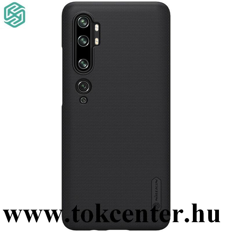 Xiaomi Mi Note 10 / Xiaomi Mi Note 10 Pro NILLKIN SUPER FROSTED műanyag telefonvédő (gumírozott, érdes felület + asztali tartó) FEKETE