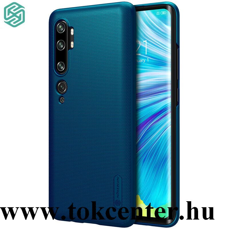 Xiaomi Mi Note 10 / Xiaomi Mi Note 10 Pro NILLKIN SUPER FROSTED műanyag telefonvédő (gumírozott, érdes felület + asztali tartó) SÖTÉTKÉK