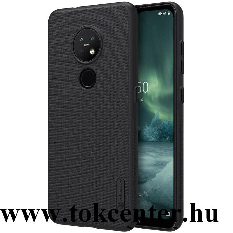 Nokia 6.2 / Nokia 7.2 NILLKIN SUPER FROSTED műanyag telefonvédő (gumírozott, érdes felület + asztali tartó) FEKETE