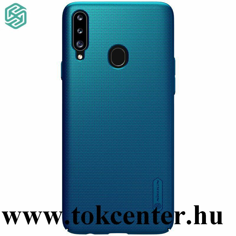 Samsung Galaxy A20s (SM-A207F) NILLKIN SUPER FROSTED műanyag telefonvédő (gumírozott, érdes felület + asztali tartó) VILÁGOSKÉK