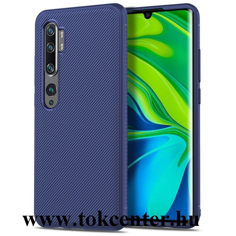 Xiaomi Mi Note 10 Pro Szilikon telefonvédő (közepesen ütésálló, csíkos minta) KÉK