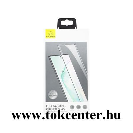 Samsung Galaxy Note 10 Plus (SM-N975F) USAMS képernyővédő fólia (3D full cover, íves, 0.33 mm, 9H) FEKETE
