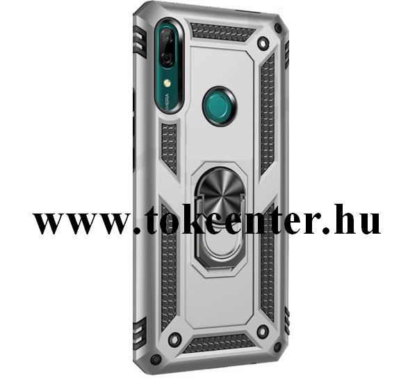 Xiaomi Redmi Note 8 Defender műanyag telefonvédő (közepesen ütésálló, szilikon belső, telefontartó gyűrű, beépített fémlemez) EZÜST