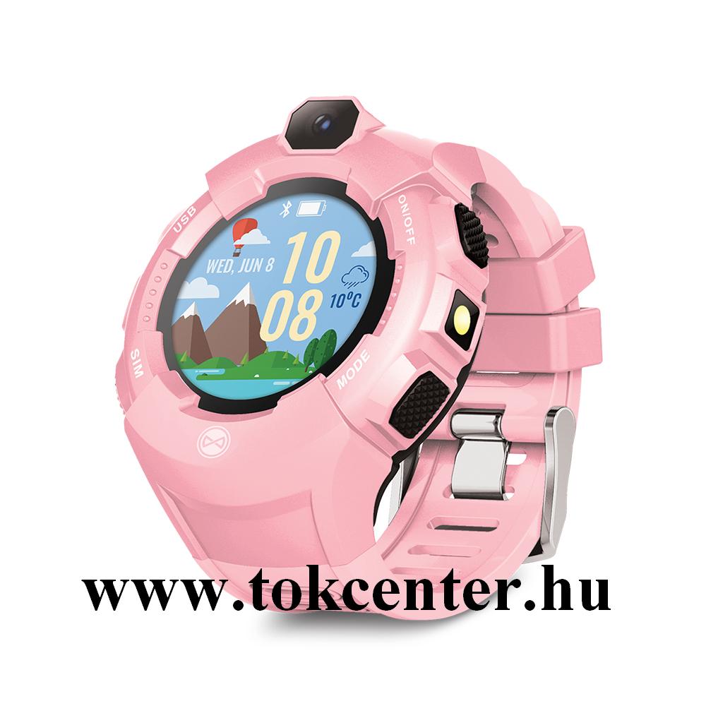 FOREVER Care Me okosóra (SIM foglalat, hívás, kamera, lámpa funkció, gyerekméret, GPS,valós idejű követés) RÓZSASZÍN (KW-400_P)