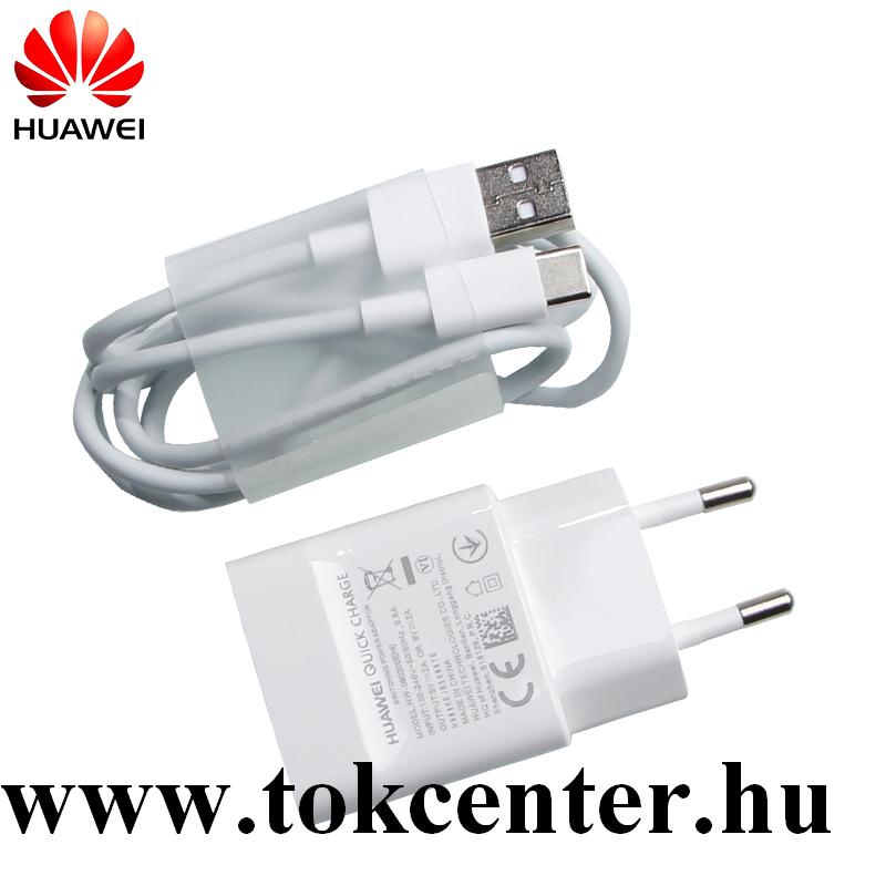 Hálózati töltő USB aljzat (5V / 2000mA, gyorstöltés támogatás + AP51 Type-C kábel) FEHÉR