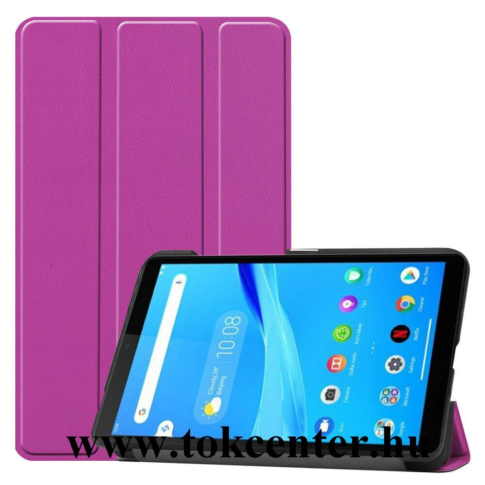 Lenovo Tab M7 (TB-7305F) Tok álló, bőr hatású (aktív flip, oldalra nyíló, TRIFOLD asztali tartó funkció) RÓZSASZÍN