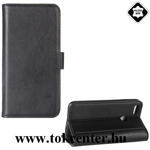 Xiaomi Mi Note 10 / Xiaomi Mi Note 10 Pro Tok álló, valódi bőr (FLIP, oldalra nyíló, asztali tartó funkció) FEKETE