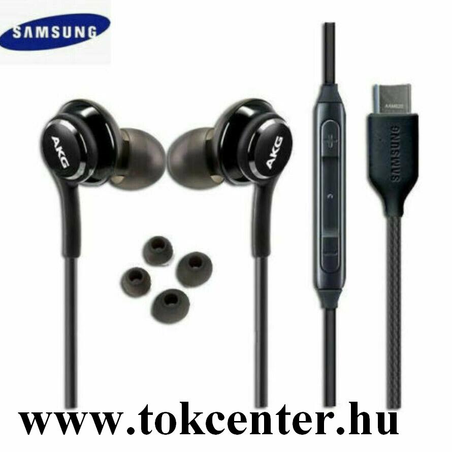 Fülhallgató SZTEREO (Type-C, felvevő gomb, hangerő szabályzó, 2 pár fülgumi, Tuned by AKG) FEKETE (GH59-15106A)
