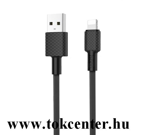 HOCO X29 adatátvitel adatkábel és töltő (lightning 8 pin, 100 cm, törésgátló, gyorstöltés támogatás) FEKETE