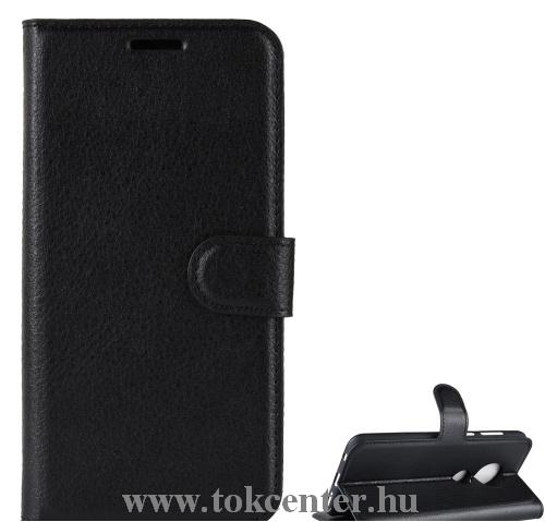 Doogee X10 Tok álló, bőr hatású (FLIP, oldalra nyíló, asztali tartó funkció) FEKETE