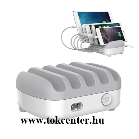 ORICO asztali töltő állomás (40W, 5 készülék egyidejű töltésére, 5 x USB aljzat, 5V / 2400mAh) FEHÉR