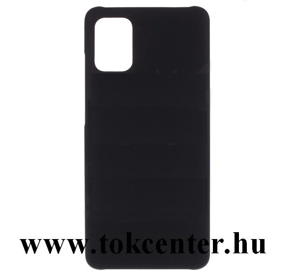 Samsung Galaxy A71 (SM-A715F) Műanyag telefonvédő (gumírozott) FEKETE