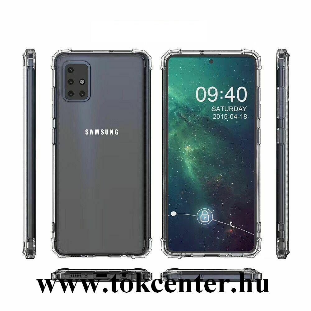Samsung Galaxy A51 (SM-A515F) Szilikon telefonvédő (közepesen ütésálló, légpárnás sarok) ÁTLÁTSZÓ