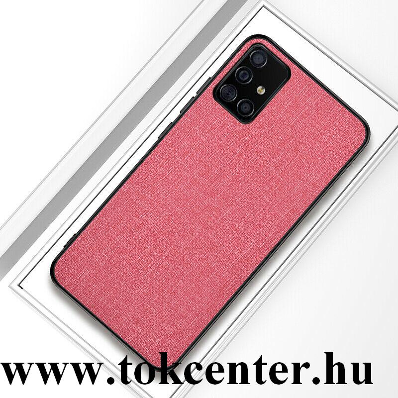 Samsung Galaxy A51 (SM-A515F) Szilikon telefonvédő (textil hátlap) RÓZSASZÍN