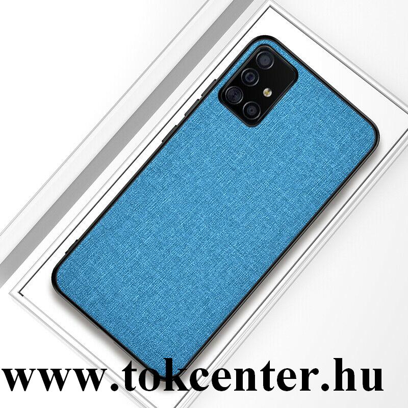 Samsung Galaxy A51 (SM-A515F) Szilikon telefonvédő (textil hátlap) VILÁGOSKÉK