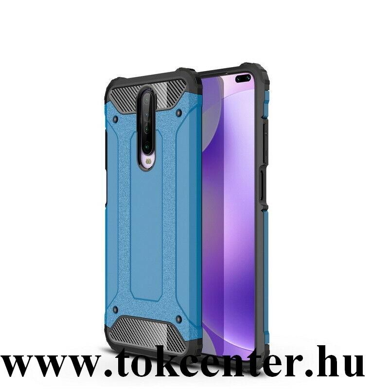 Xiaomi Redmi K30 / K30 5G Defender műanyag telefonvédő (közepesen ütésálló, légpárnás sarok, szilikon belső, fémhatás) VILÁGOSKÉK
