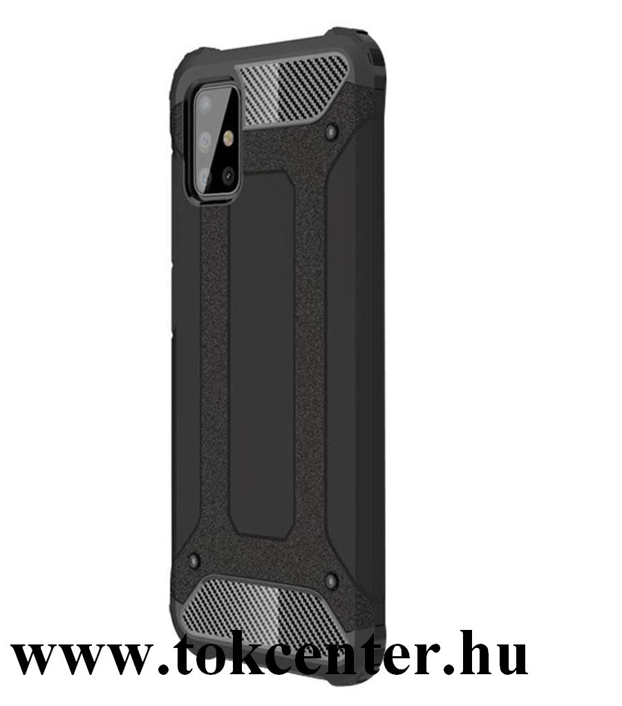 Samsung Galaxy S20 Ultra (SM-G988F) Defender műanyag telefonvédő (közepesen ütésálló, légpárnás sarok, szilikon belső, fémhatás) FEKETE