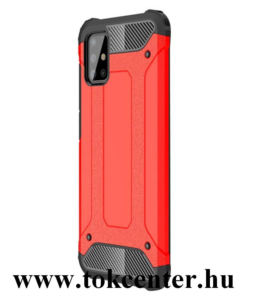 Samsung Galaxy S20 Ultra (SM-G988F) Defender műanyag telefonvédő (közepesen ütésálló, légpárnás sarok, szilikon belső, fémhatás) PIROS