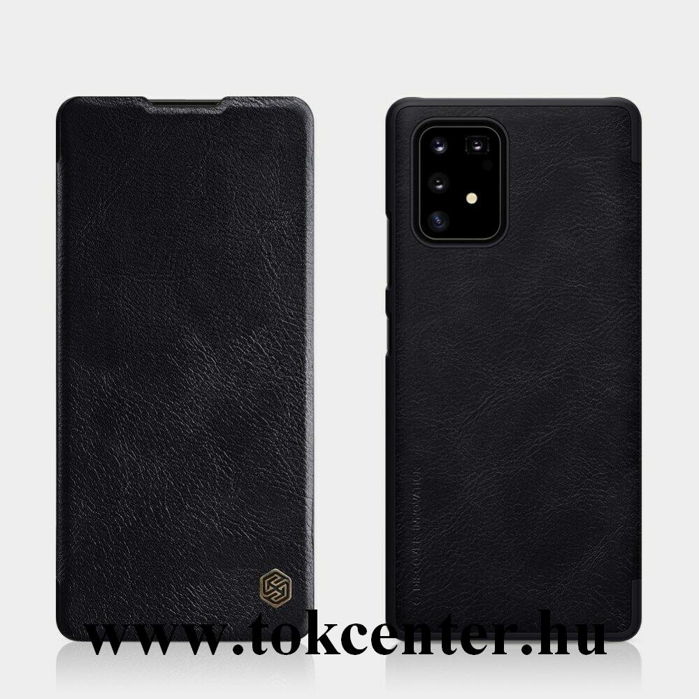 Samsung Galaxy S10 Lite (SM-G770F) NILLKIN QIN tok álló, bőr hatású (FLIP, oldalra nyíló, bankkártya tartó) FEKETE