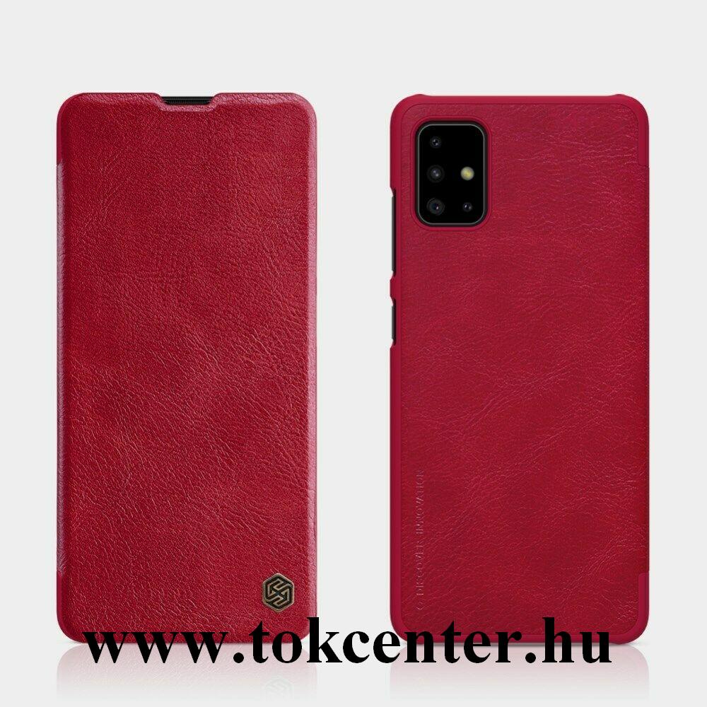 Samsung Galaxy A71 (SM-A715F) NILLKIN QIN tok álló, bőr hatású (FLIP, oldalra nyíló, bankkártya tartó) PIROS