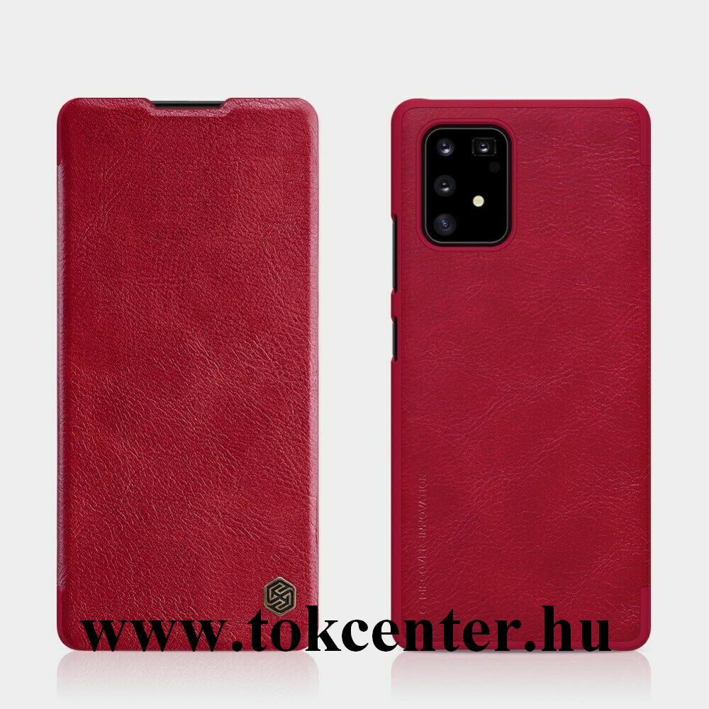 Samsung Galaxy S10 Lite (SM-G770F) NILLKIN QIN tok álló, bőr hatású (FLIP, oldalra nyíló, bankkártya tartó) PIROS