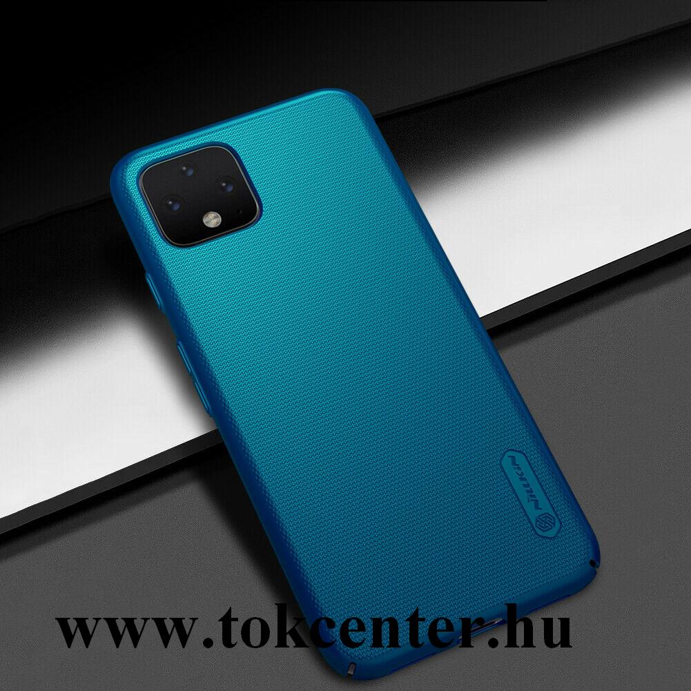 Google Pixel 4 NILLKIN SUPER FROSTED műanyag telefonvédő (gumírozott, érdes felület + asztali tartó) KÉK