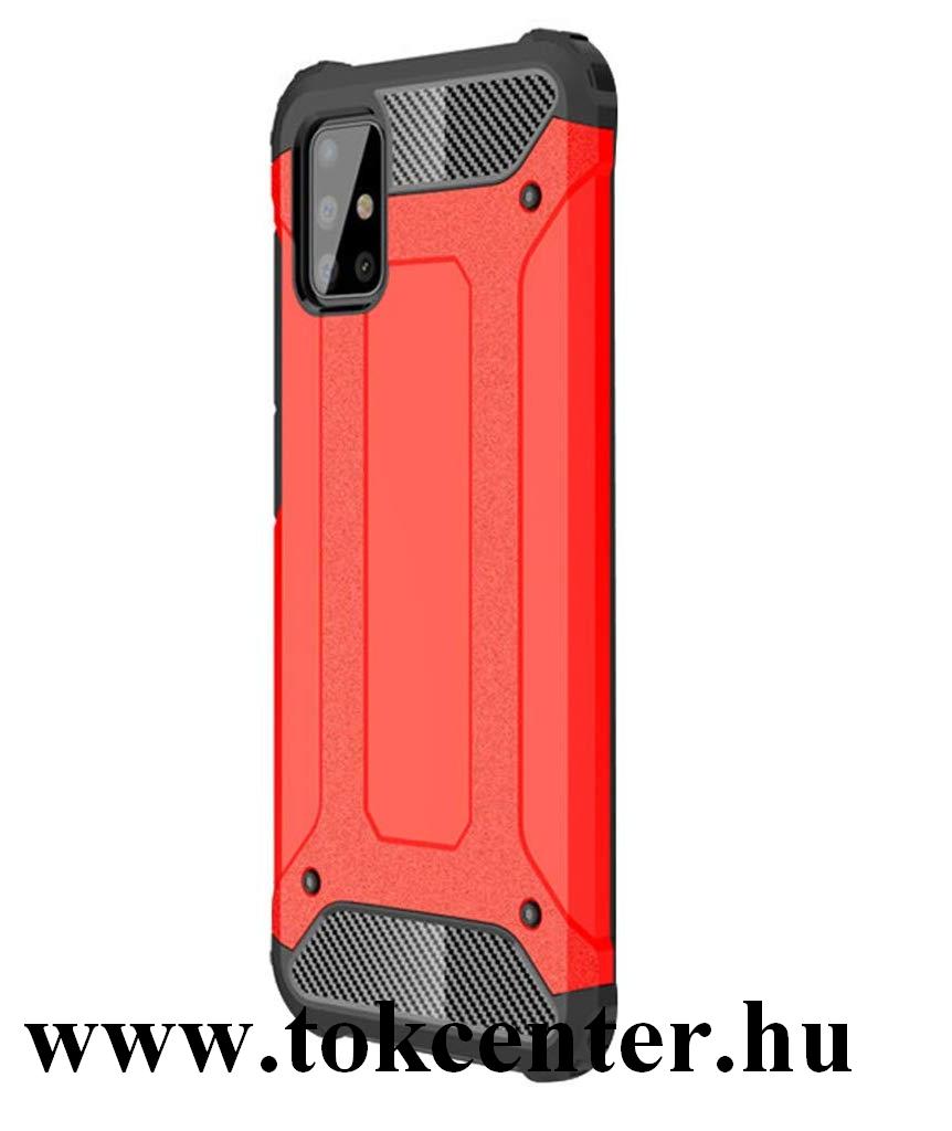 Samsung Galaxy S20 Plus (SM-G985F) Defender műanyag telefonvédő (közepesen ütésálló, légpárnás sarok, szilikon belső, fémhatás) PIROS