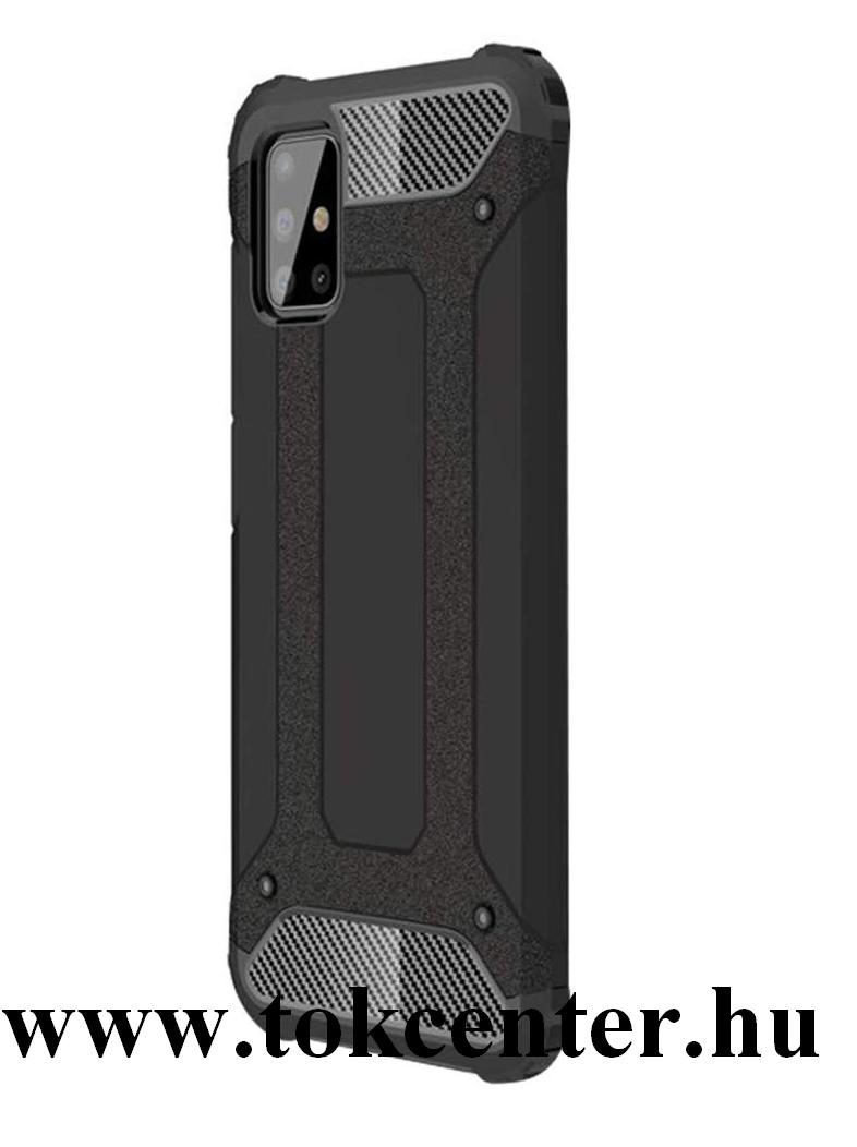 Samsung Galaxy S20 Plus (SM-G985F) Defender műanyag telefonvédő (közepesen ütésálló, légpárnás sarok, szilikon belső, fémhatás) FEKETE
