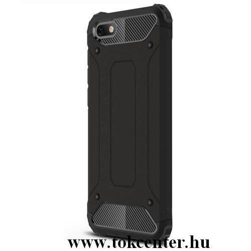 Huawei P40 Pro Defender műanyag telefonvédő (közepesen ütésálló, légpárnás sarok, szilikon belső, fémhatás) FEKETE
