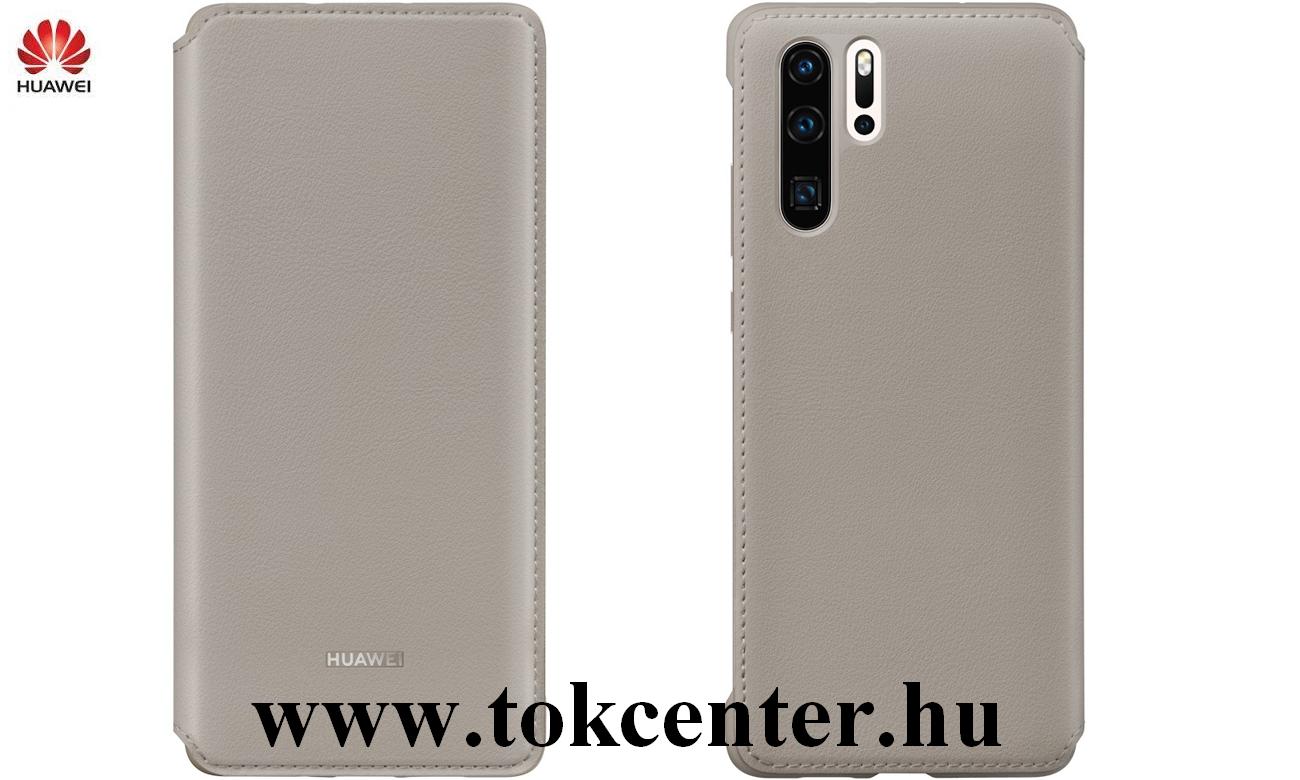 Huawei P30 Pro Tok álló, bőr hatású (FLIP, oldalra nyíló) BARNA (51992870)