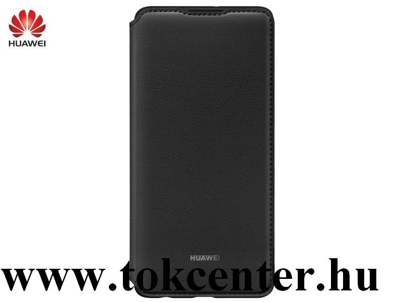 Huawei P30 Tok álló, bőr hatású (FLIP, oldalra nyíló) FEKETE (51992854)