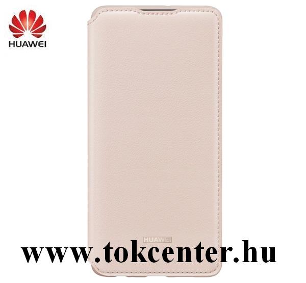 Huawei P30 Tok álló, bőr hatású (FLIP, oldalra nyíló) RÓZSASZÍN (51992856)