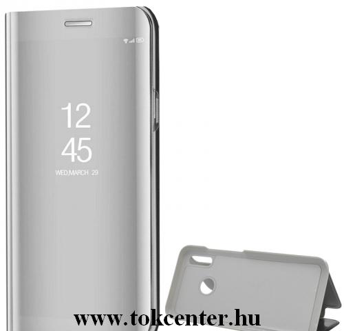Samsung Note 10 Lite (SM-N770F) Tok álló (aktív flip, oldalra nyíló, asztali tartó funkció, tükrös felület, Mirror View Case) EZÜST