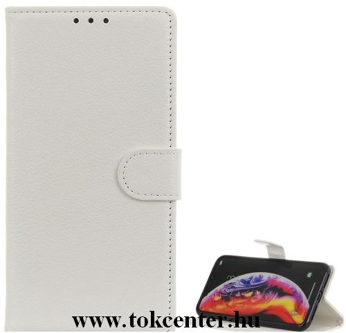 Samsung Note 10 Lite (SM-N770F) Tok álló, bőr hatású (FLIP, oldalra nyíló, asztali tartó funkció) FEHÉR