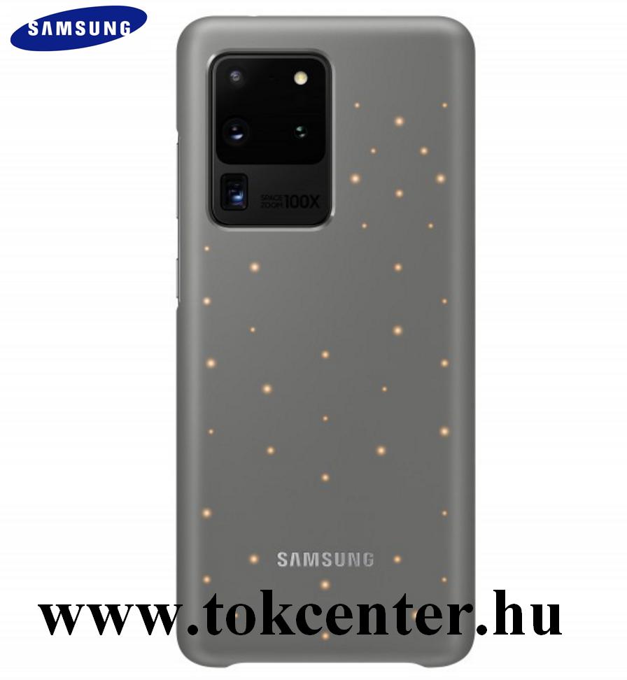 Samsung Galaxy S20 Ultra (SM-G988F) Műanyag telefonvédő (ultravékony, hívás és üzenetjelző funkció, LED világítás) SZÜRKE (EF-KG988CJ)