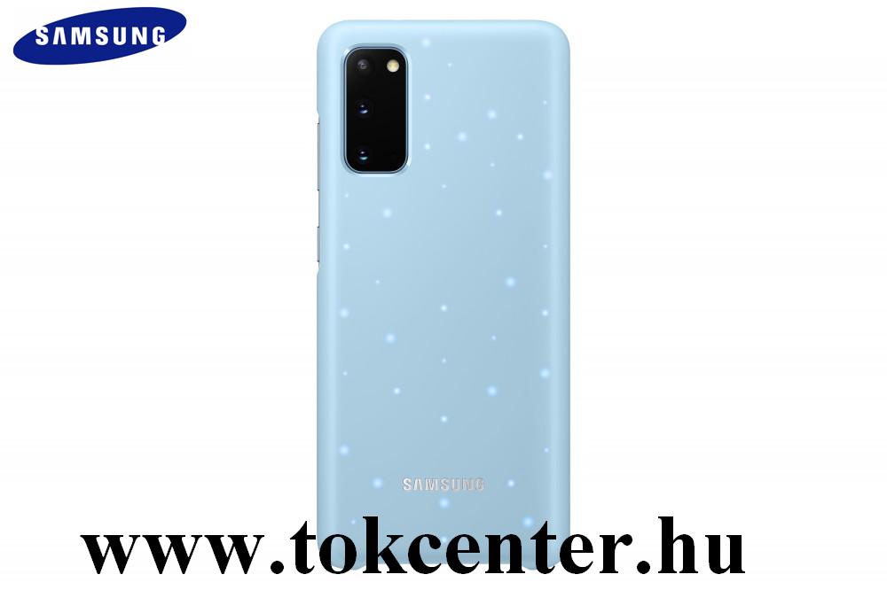 Samsung Galaxy S20 (SM-G980F) Műanyag telefonvédő (ultravékony, hívás és üzenetjelző funkció, LED világítás) VILÁGOSKÉK (EF-KG980CL)