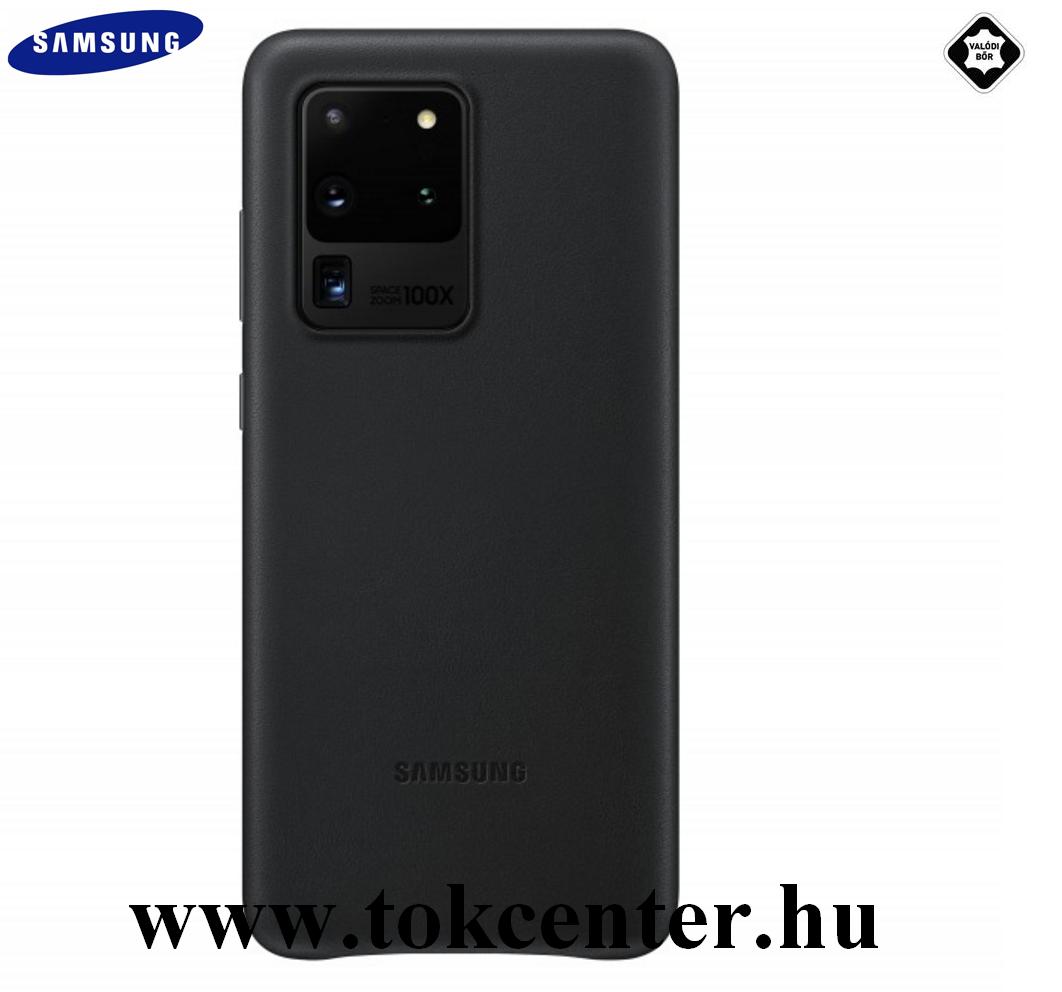 Samsung Galaxy S20 Ultra (SM-G988F) Műanyag telefonvédő (valódi bőr hátlap) FEKETE (EF-VG988LB)