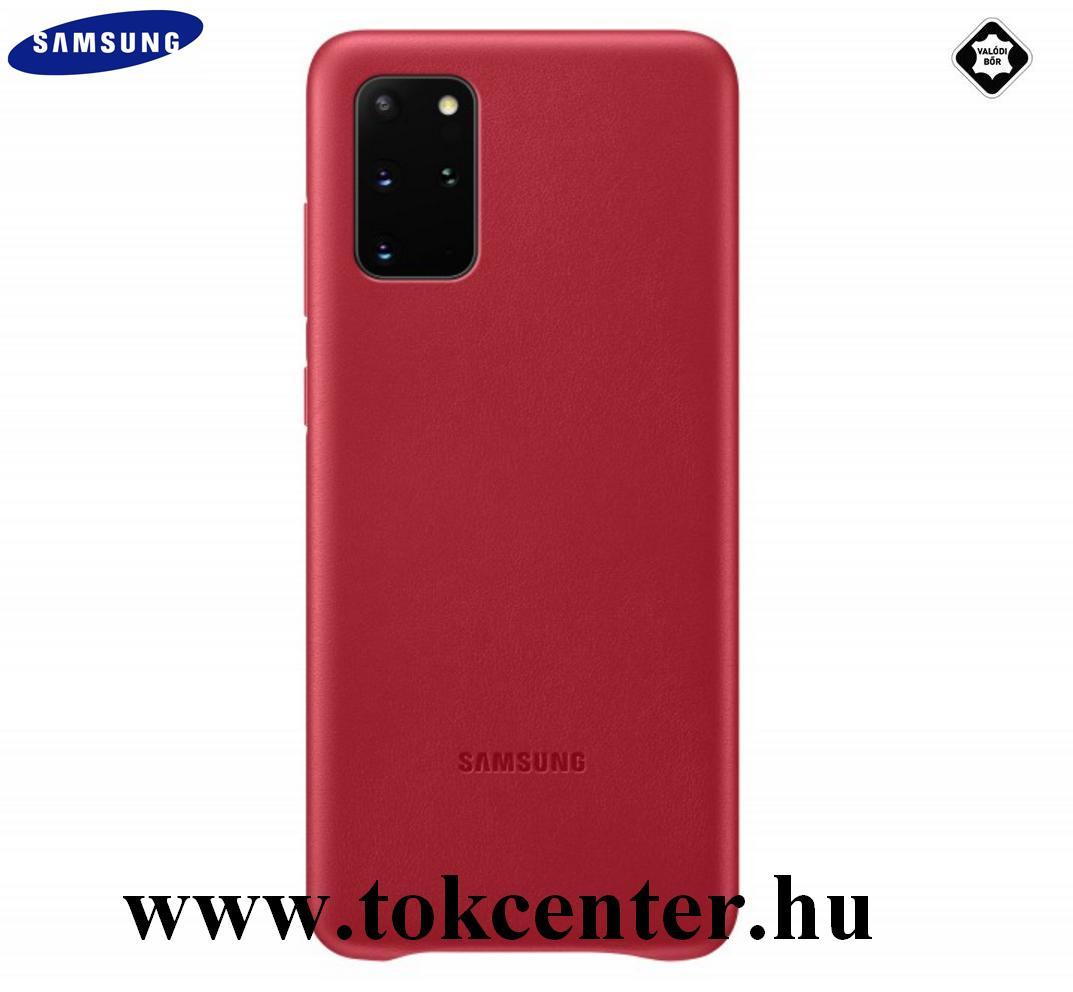 Samsung Galaxy S20 Plus (SM-G985F) Műanyag telefonvédő (valódi bőr hátlap) PIROS (EF-VG985LR)