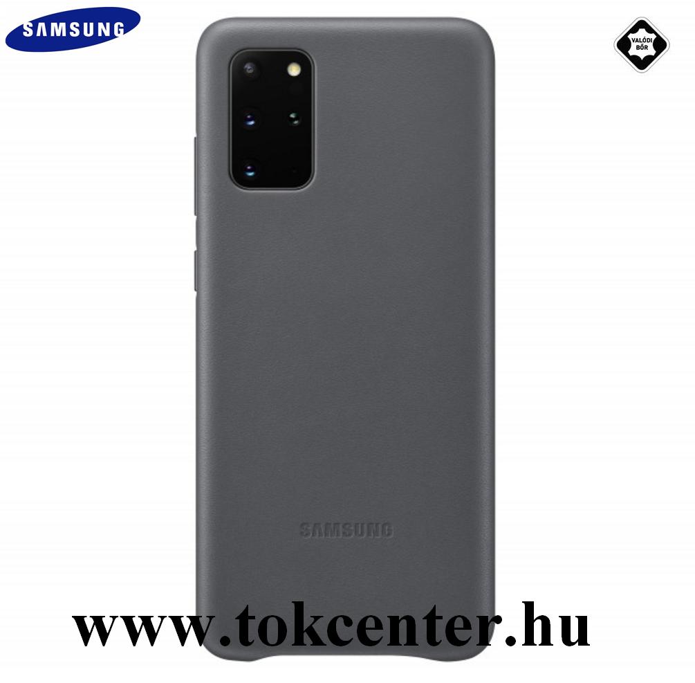 Samsung Galaxy S20 Plus (SM-G985F) Műanyag telefonvédő (valódi bőr hátlap) SZÜRKE (EF-VG985LJ)