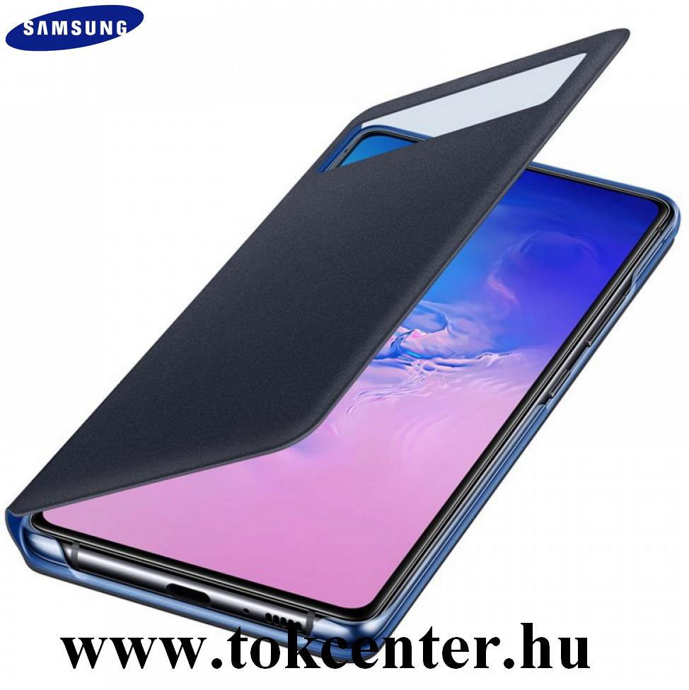 Samsung Galaxy S10 Lite (SM-G770F) Tok álló (aktív flip, oldalra nyíló, hívószámkijelzés, Smart View Cover) FEKETE (EF-EG770PBEG)