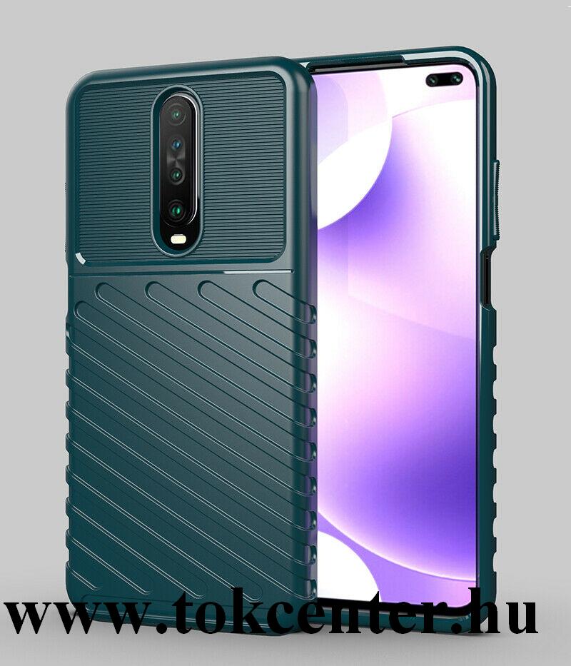 Xiaomi Redmi K30 / K30 5G Szilikon telefonvédő (közepesen ütésálló, csíkos, dombor minta) ZÖLD