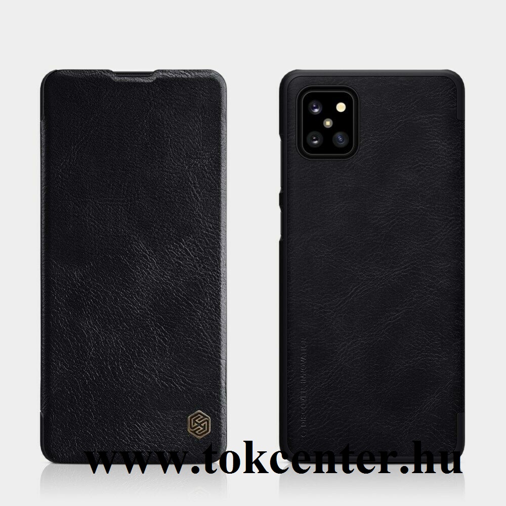 Samsung Note 10 Lite (SM-N770F) NILLKIN QIN tok álló, bőr hatású (FLIP, oldalra nyíló, bankkártya tartó) FEKETE