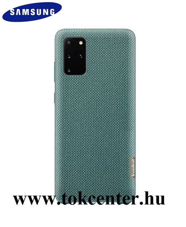Samsung Galaxy S20 Plus (SM-G985F) / Samsung Galaxy S20 Plus 5G (SM-G986) Műanyag telefonvédő (kvadrát textil bevonat) ZÖLD (EF-XG985FGEG)
