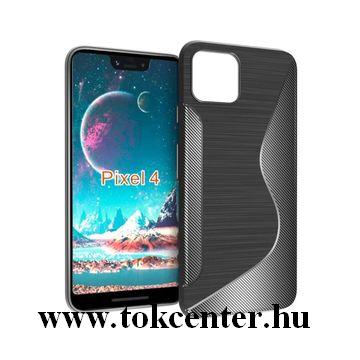 Google Pixel 4 Szilikon telefonvédő (S-line, karbon minta) FEKETE