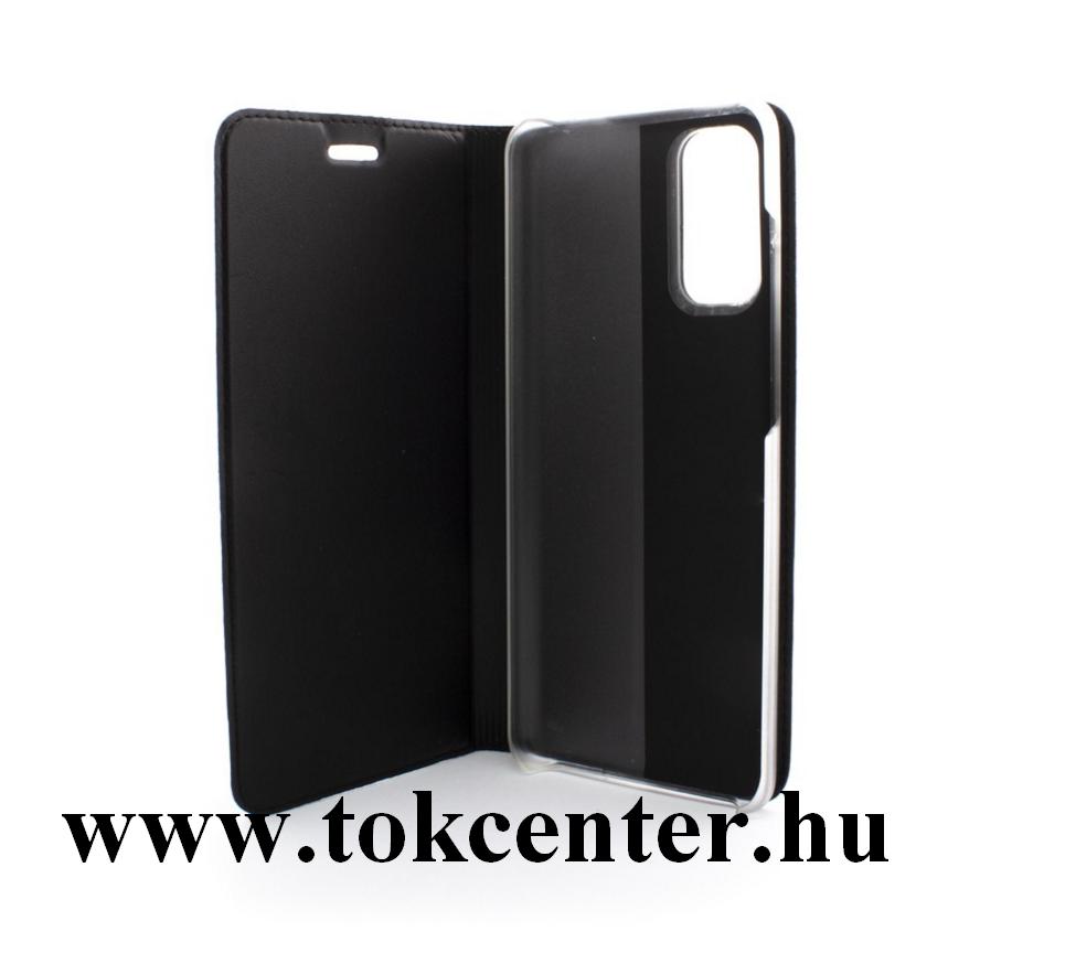 Samsung Galaxy S20 (SM-G980F) Tok álló, bőr hatású (FLIP, oldalra nyíló, asztali tartó funkció) FEKETE