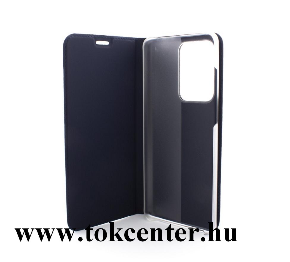 Samsung Galaxy S20 Ultra (SM-G988F) Tok álló, bőr hatású (FLIP, oldalra nyíló, asztali tartó funkció) SÖTÉTKÉK