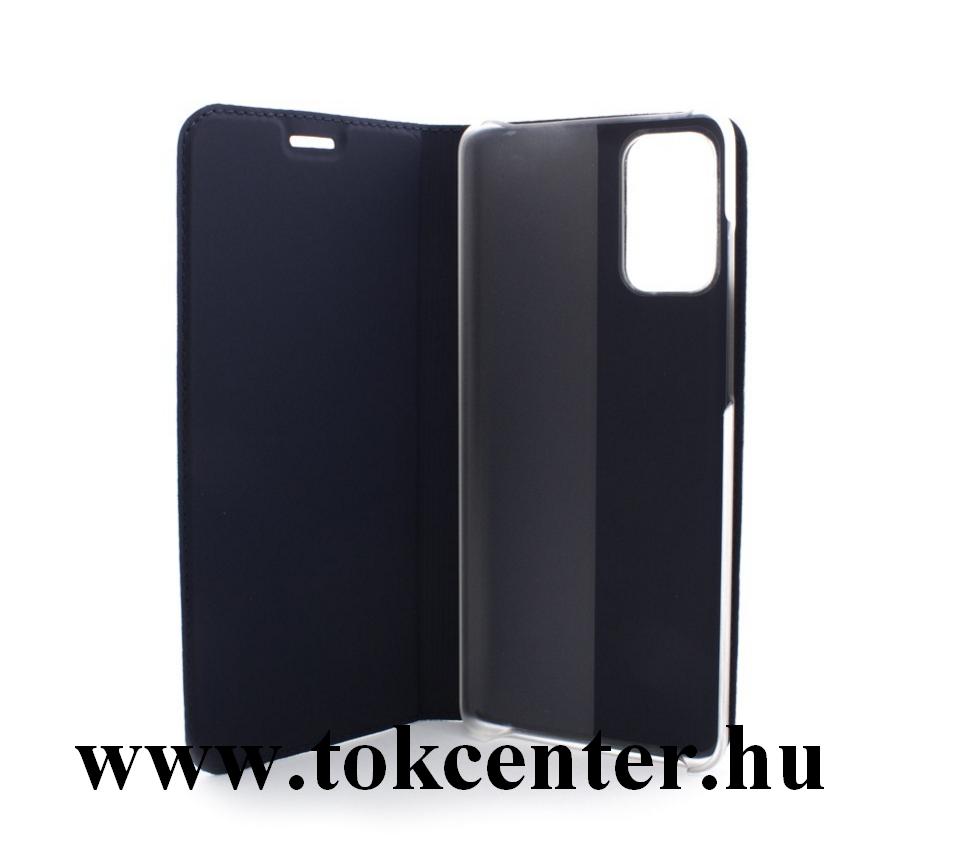 Samsung Galaxy S20 (SM-G980F) Tok álló, bőr hatású (FLIP, oldalra nyíló, asztali tartó funkció) SÖTÉTKÉK