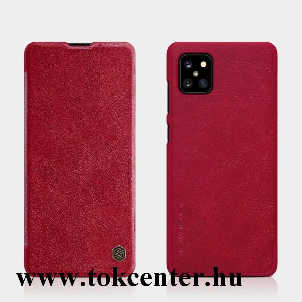 Samsung Galaxy Note 10 Lite (SM-N770F) NILLKIN QIN tok álló, bőr hatású (FLIP, oldalra nyíló, bankkártya tartó) PIROS