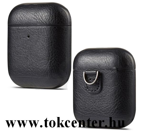 Bőr hatású tok FEKETE Apple AirPods / AirPods 2